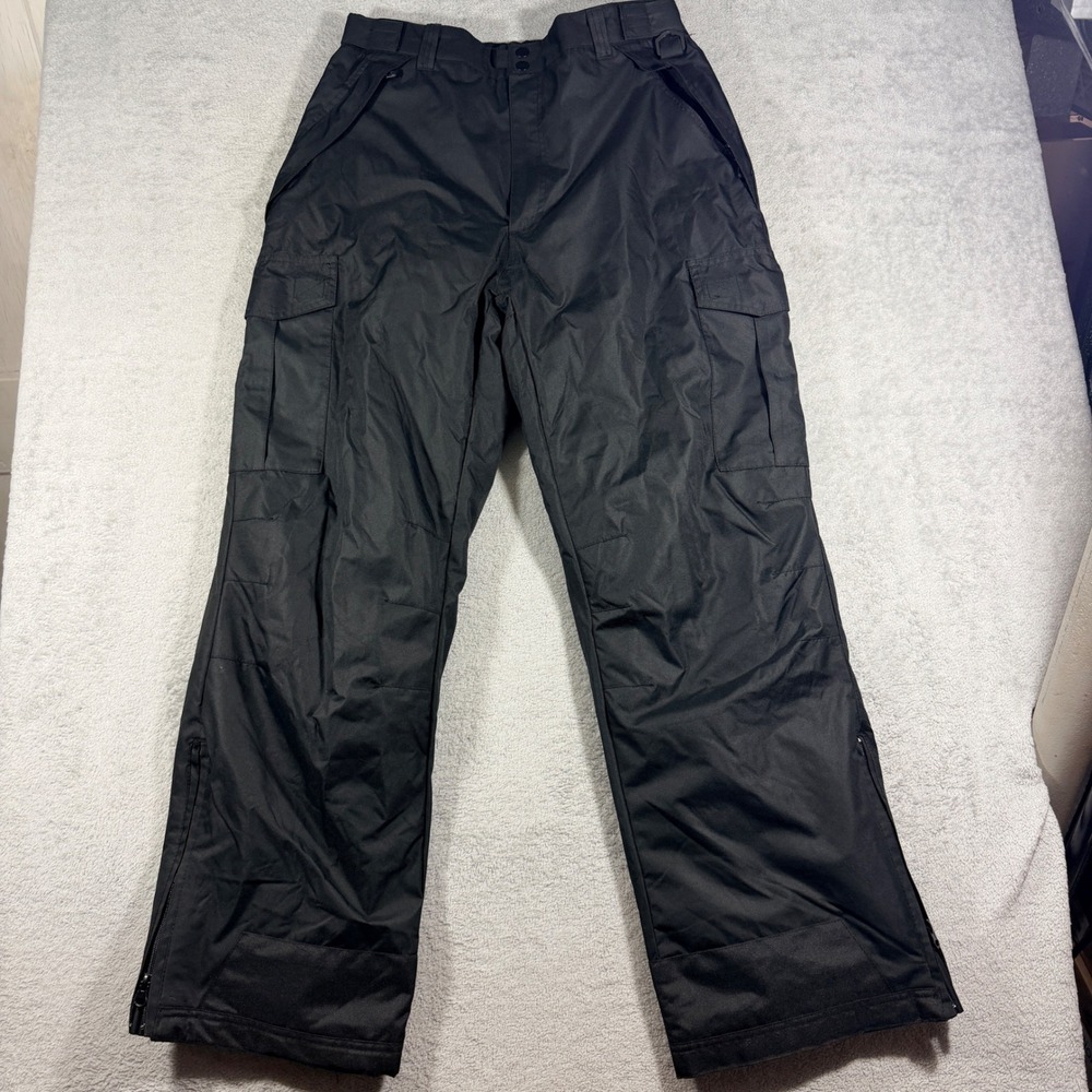 Swiss Tech Snow Cargo Pants Mens Medium 32-34 Black Insulated SM42609Y